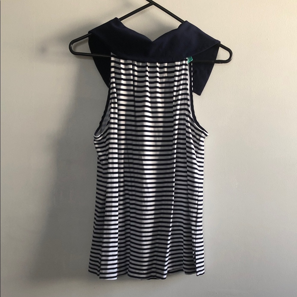 Sail to Sable Navy and White Striped Dress